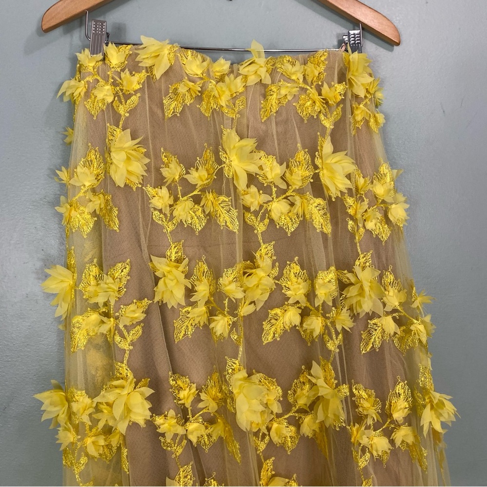 Helsi Athena Strapless Midi Gown Floral Midi 3D Applique XL - Picture 3 of 10